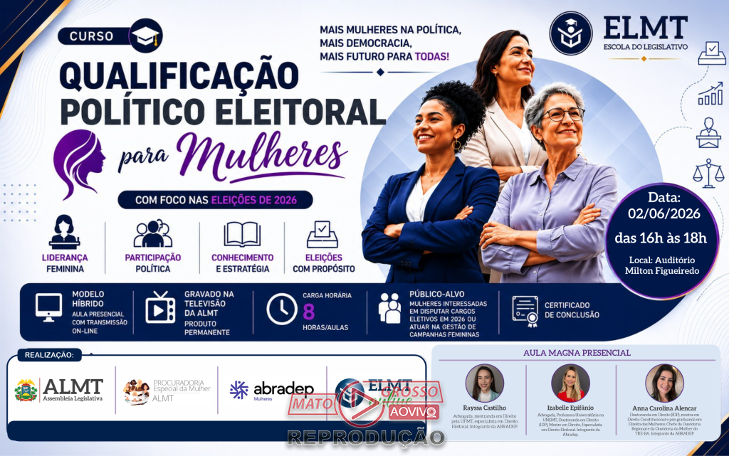ALMT lança curso de qualificação política para mulheres com foco nas eleições de 2026