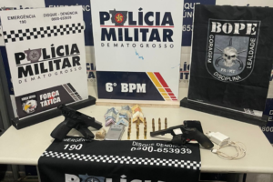 Operação policial em Cáceres resulta na prisão de cinco suspeitos com armas e drogas