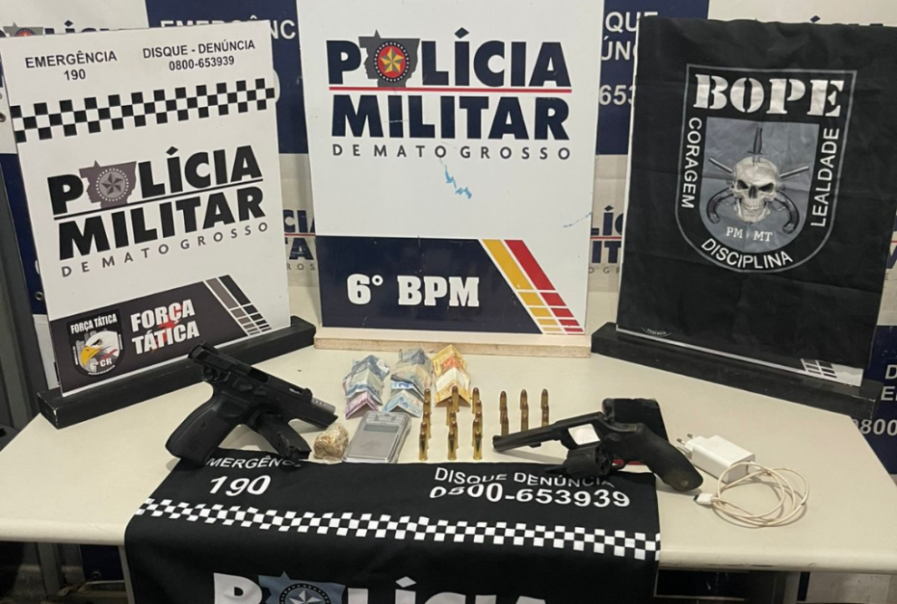 Operação policial em Cáceres resulta na prisão de cinco suspeitos com armas e drogas