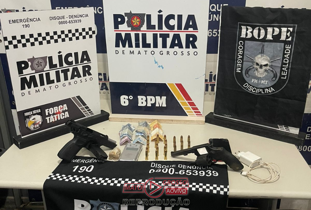 Operação policial em Cáceres resulta na prisão de cinco suspeitos com armas e drogas