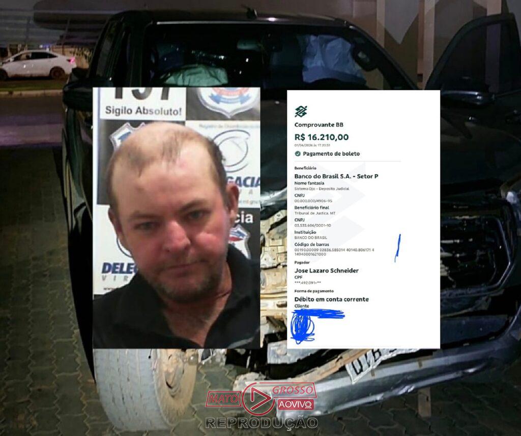 Motorista que causou morte em Sapezal paga fiança de R$ 16 mil e é solto pela Justiça
