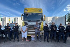Ladrão de Scania é baleado pela PM em Mato Grosso após perseguição e fuga em rio