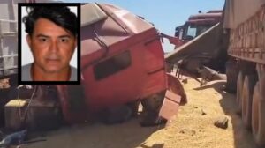 Motorista de 58 anos morre em violenta batida entre carretas na Mt-438