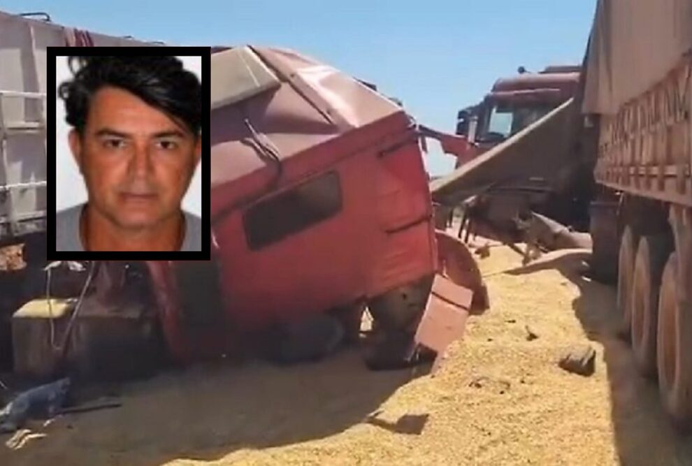 Motorista de 58 anos morre em violenta batida entre carretas na Mt-438