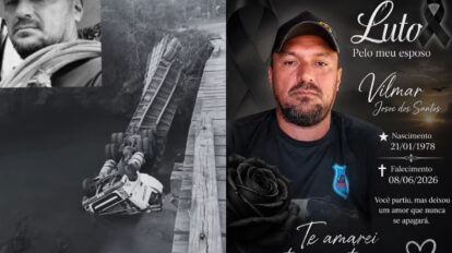 Tragédia em Mato Grosso: motorista morre após carreta carregada com gado despencar de ponte