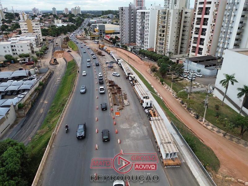 Trânsito na Miguel Sutil será totalmente interrompido para obras de viaduto