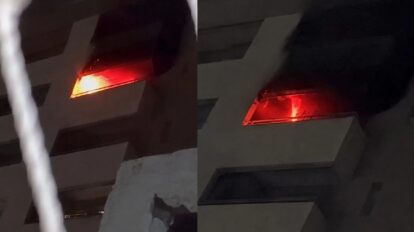 Bombeiros evitam tragédia ao controlar fogo no 13º andar de prédio evacuado em Cuiabá