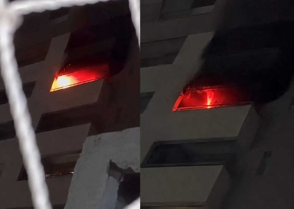Bombeiros evitam tragédia ao controlar fogo no 13º andar de prédio evacuado em Cuiabá