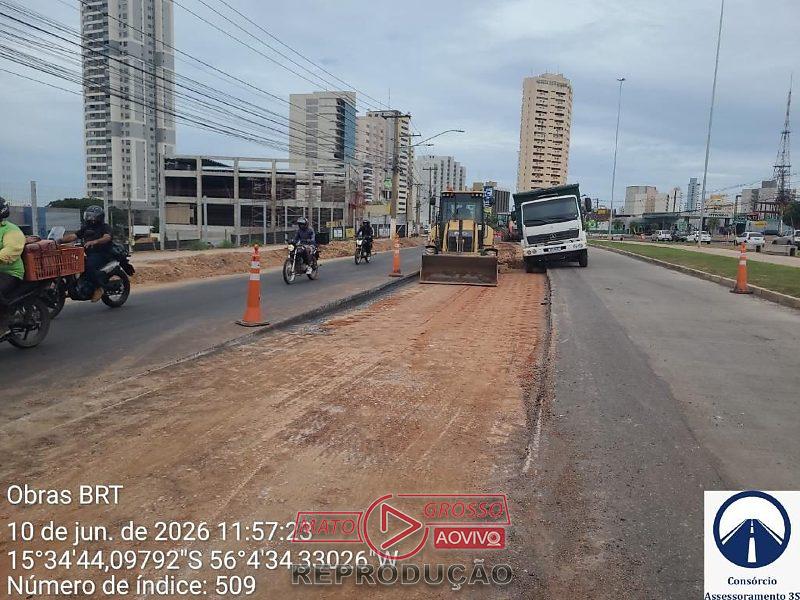 Obras do BRT em Cuiabá: Miguel Sutil terá bloqueio total e CPA interdições parciais