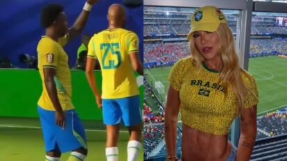 Vini Jr. marca para o Brasil e dedica gol a Virginia Fonseca, atiçando rumores