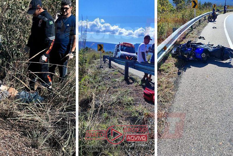 Motociclista morre após queda em desfiladeiro na Mt-251 perto da Salgadeira