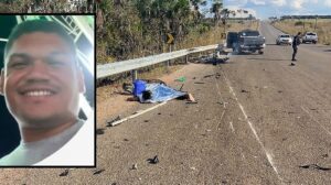 Fabricio Batista, 35, morre domingo em colisão de moto e Amarok na Mt-010, São José. Moto incendiou.