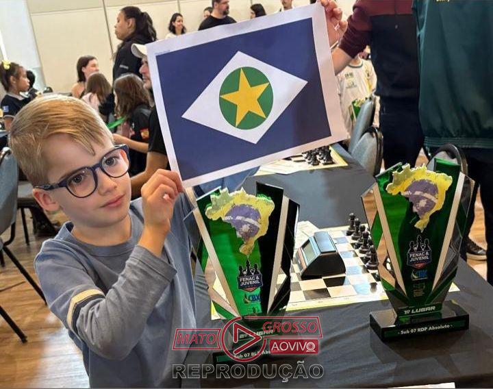 Xadrez sub-7: João Pedro Rizzi Kölzer, de Sorriso, alcança o topo nacional em sua estreia