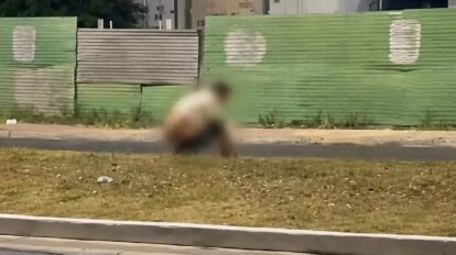 Vídeo de homem defecando em canteiro da Avenida Beira Rio viraliza em Cuiabá