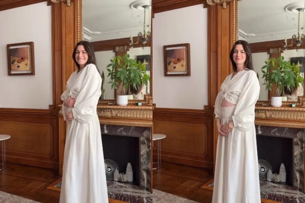 Anne Hathaway surpreende fãs ao anunciar terceira gravidez com vídeo da barriga