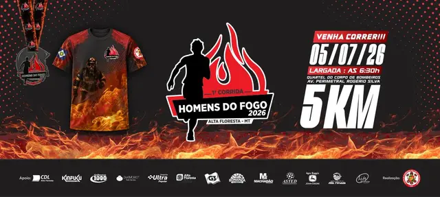 Alta Floresta: prazo final para inscrições na 1ª Corrida Homens do Fogo 2026