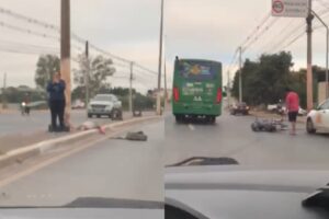 Motociclista morre em colisão fatal com poste na Avenida Fernando Corrêa, em Cuiabá