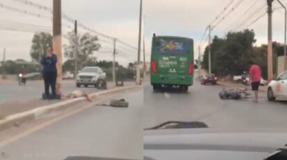Motociclista morre em colisão fatal com poste na Avenida Fernando Corrêa, em Cuiabá