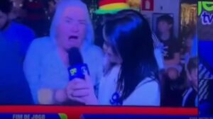 Torcedora surpreende repórter do GE TV com gritos contra Lula em transmissão da Copa