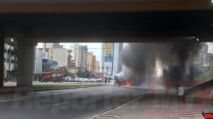 Caminhão em chamas explode e mobiliza equipes de emergência na Avenida do CPA em Cuiabá