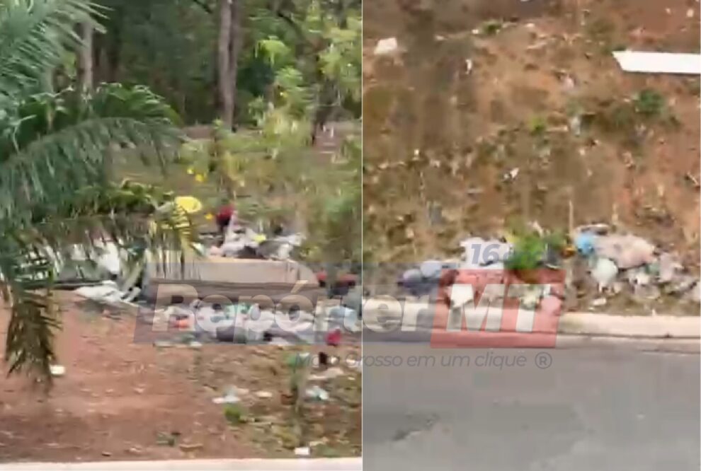 Degradação urbana toma conta do acesso à Rodoviária de Cuiabá com lixão e barracos