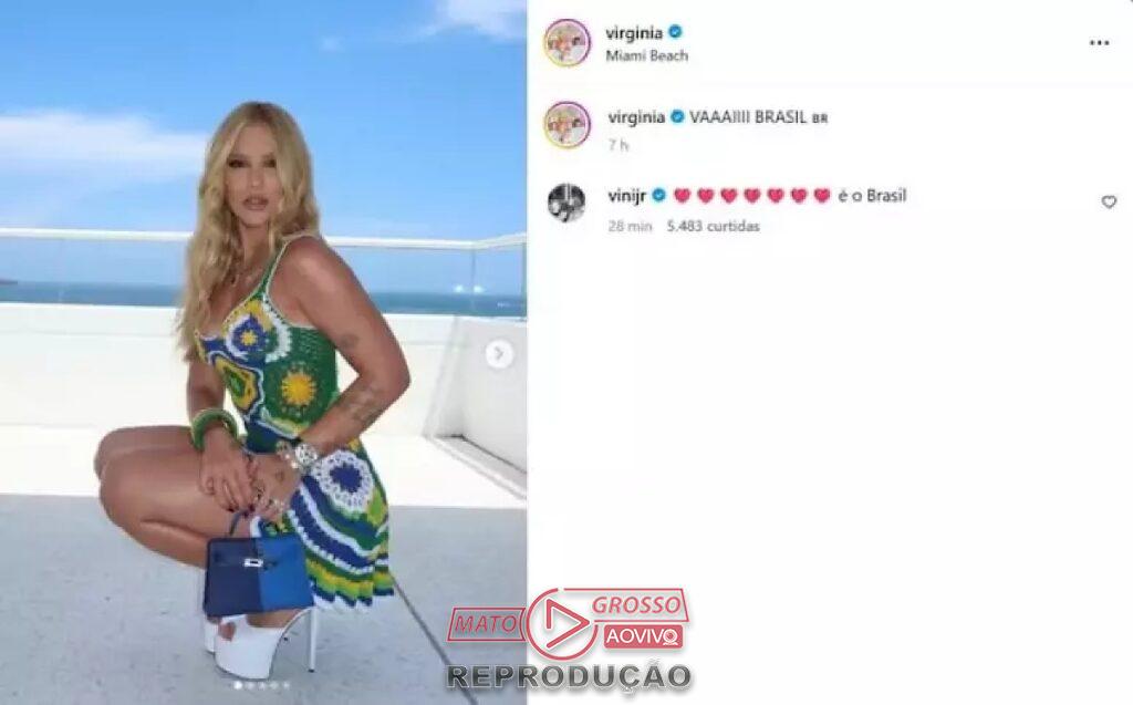 Comentário de Vini Jr. em foto de Virginia Fonseca reacende especulações sobre romance