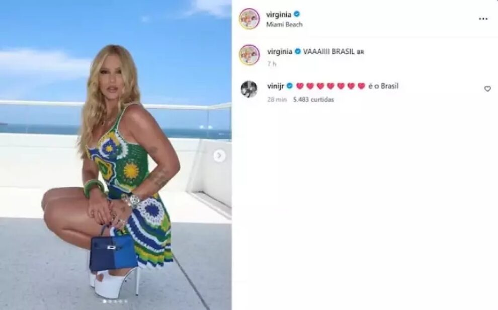 Comentário de Vini Jr. em foto de Virginia Fonseca reacende especulações sobre romance