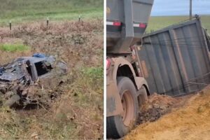 Acidente fatal na Br-364 em Comodoro: homem de 51 anos morre em batida entre Palio e carreta