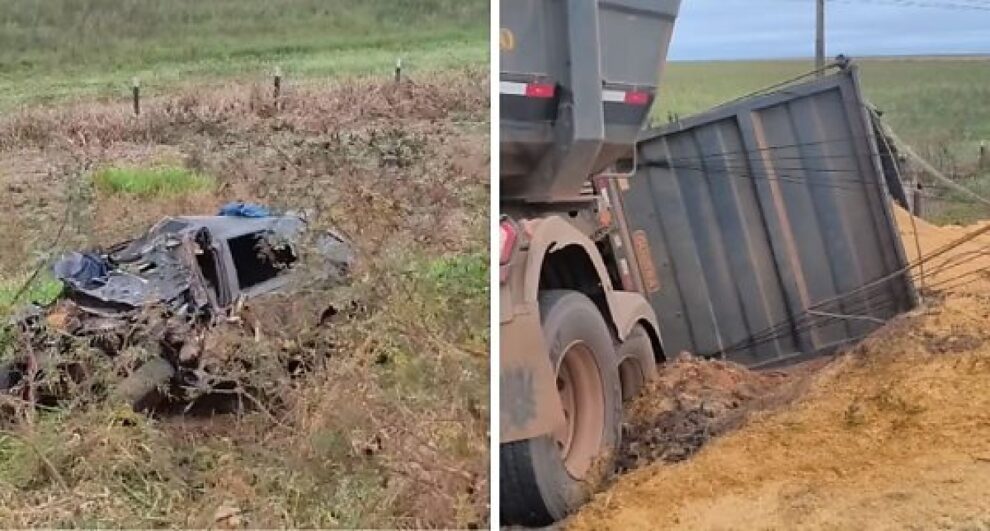 Acidente fatal na Br-364 em Comodoro: homem de 51 anos morre em batida entre Palio e carreta