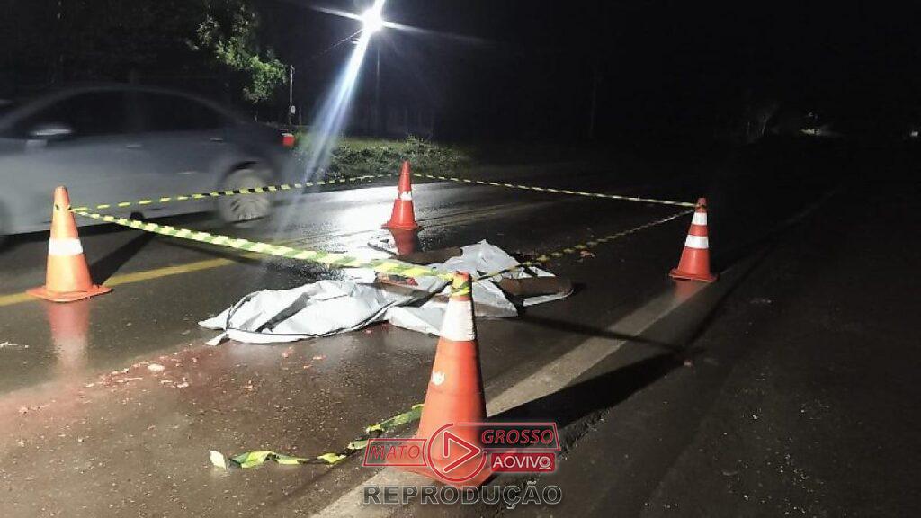 Pedestre morre atropelado na Br-364 em Jangada e motorista foge sem prestar socorro